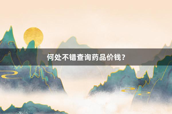 何处不错查询药品价钱？